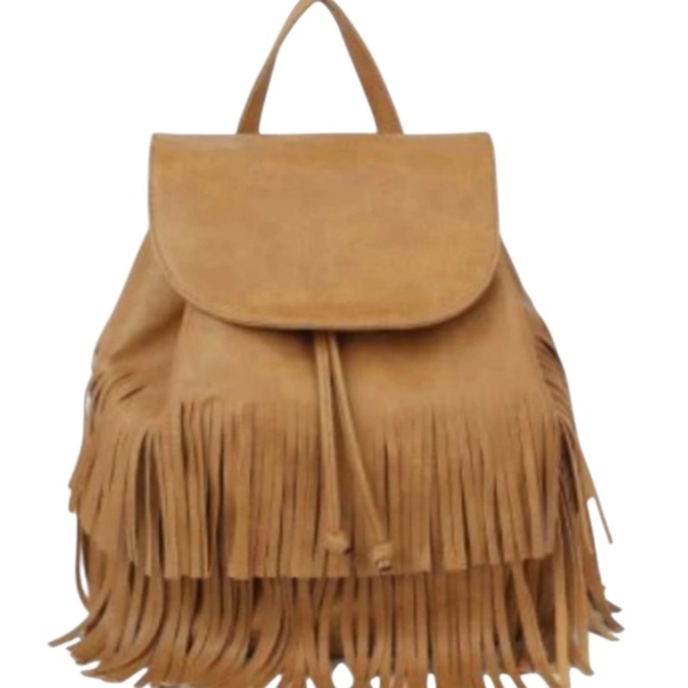 Metro Muse Tan Fringe Convertible Backpack